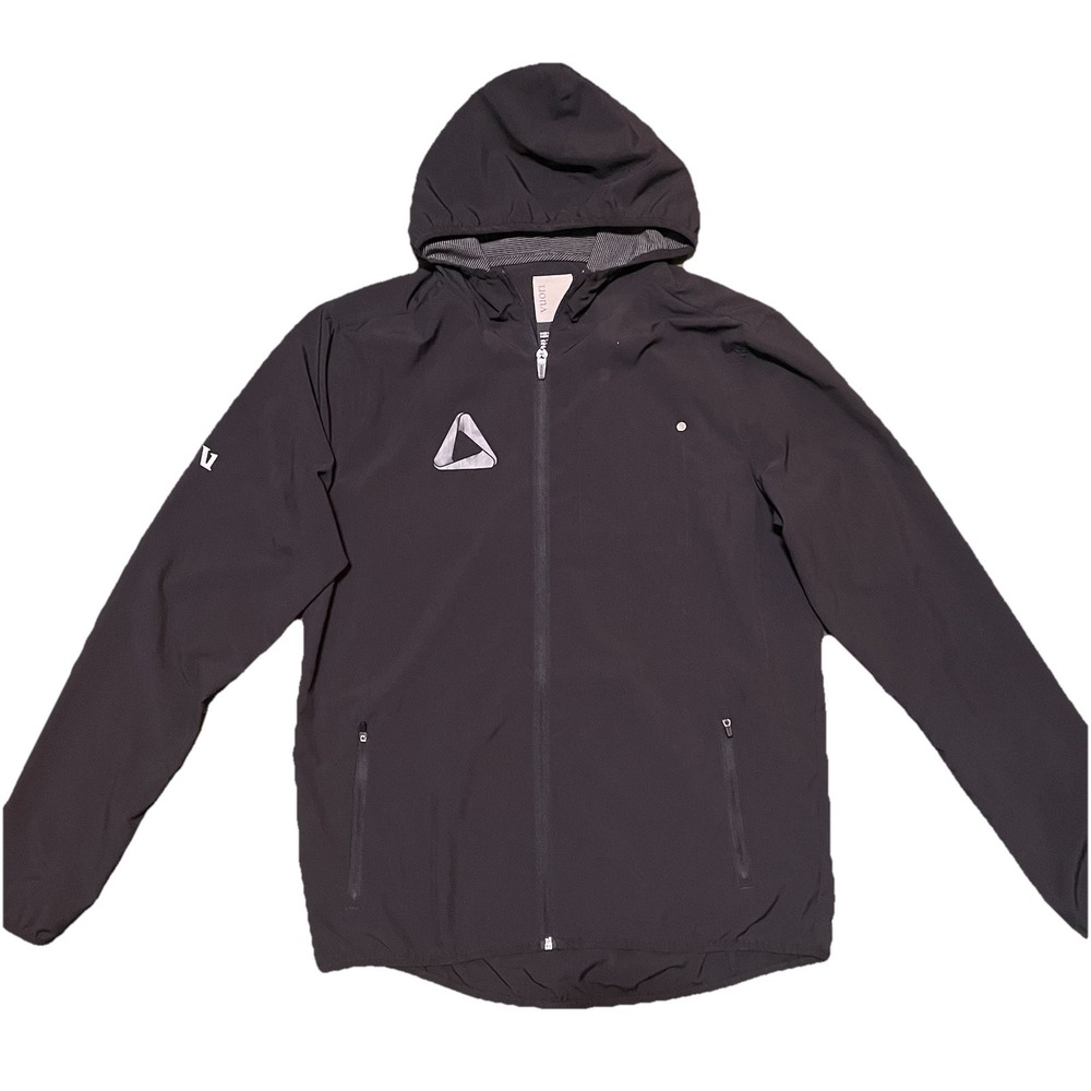 Vuori Outdoor Trainer Shell Jacket Men's M Stretch Athletic Hooded Full Zip Noir
